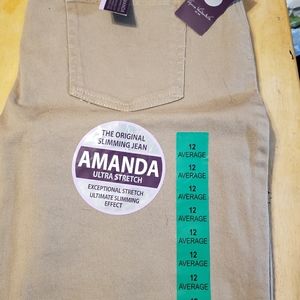 Gloria Vanderbilt "Amanda" khaki colored jeans.